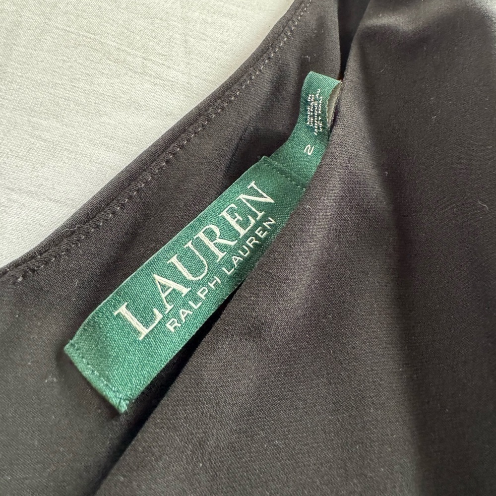 Lauren Ralph Lauren Women's Solid Black Faux Wrap Jumpsuit Size 2 (K) - Picture 5 of 5